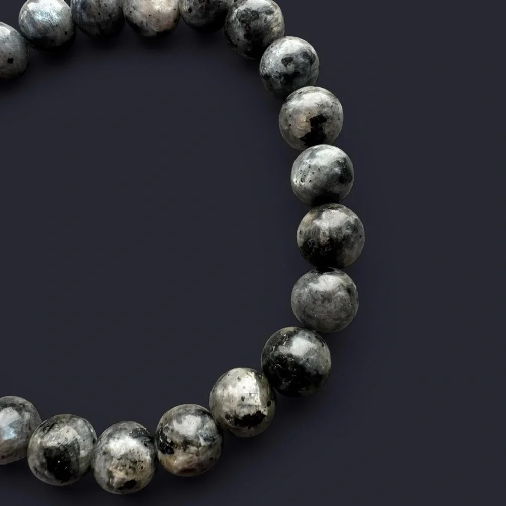 Larvikite Gemstone Bead Bracelet 8mm